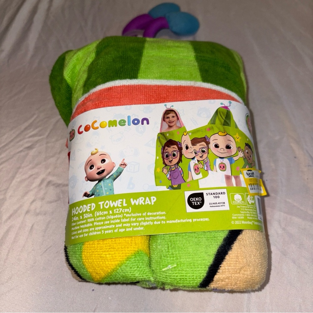 Cocomelon Colorful Hooded Towel Wrap for Kids